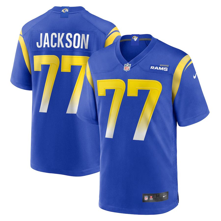 Men Los Angeles Rams #77 AJ Jackson Nike Royal Game Player NFL Jersey